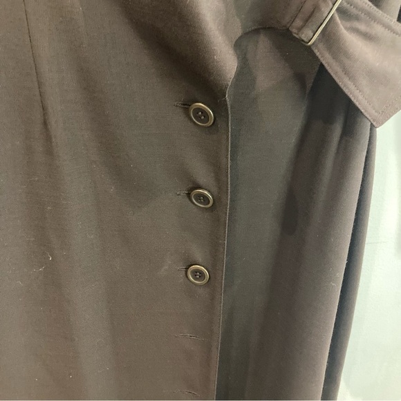 LIDA BADAY Sz 8 Lined True Wrap Dress with Buttons Buckle Closure  Pointy Collar - Picture 5 of 14